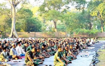Sholat Idul Adha di Dander Bojonegoro Berlangsung Khidmat, Yonif TP 885 Belibis Putih dan Warga Perkuat Kebersamaan