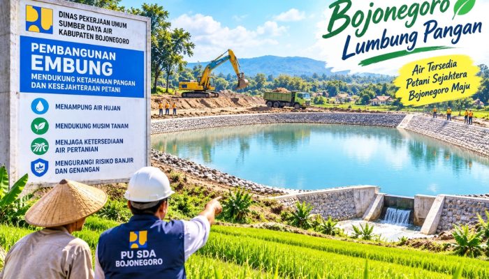 PU SDA Bojonegoro Bangun Embung, Petani Disiapkan Hadapi Kemarau